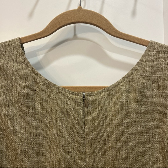 Joseph Ribkoff Women’s Sleeveless Dress Tan Layered Front Long Maxi Size 14 - Picture 9 of 10